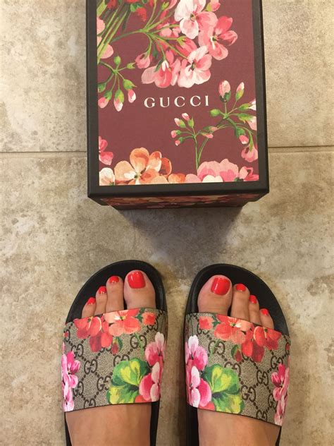 fake floral gucci slides|floral gucci slides women.